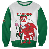 Personalised Wales Cardiff Capital Sweatshirt Welsh Dragon Glamorgan Flag Style - Wonder Print Shop