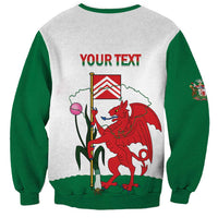 Personalised Wales Cardiff Capital Sweatshirt Welsh Dragon Glamorgan Flag Style - Wonder Print Shop