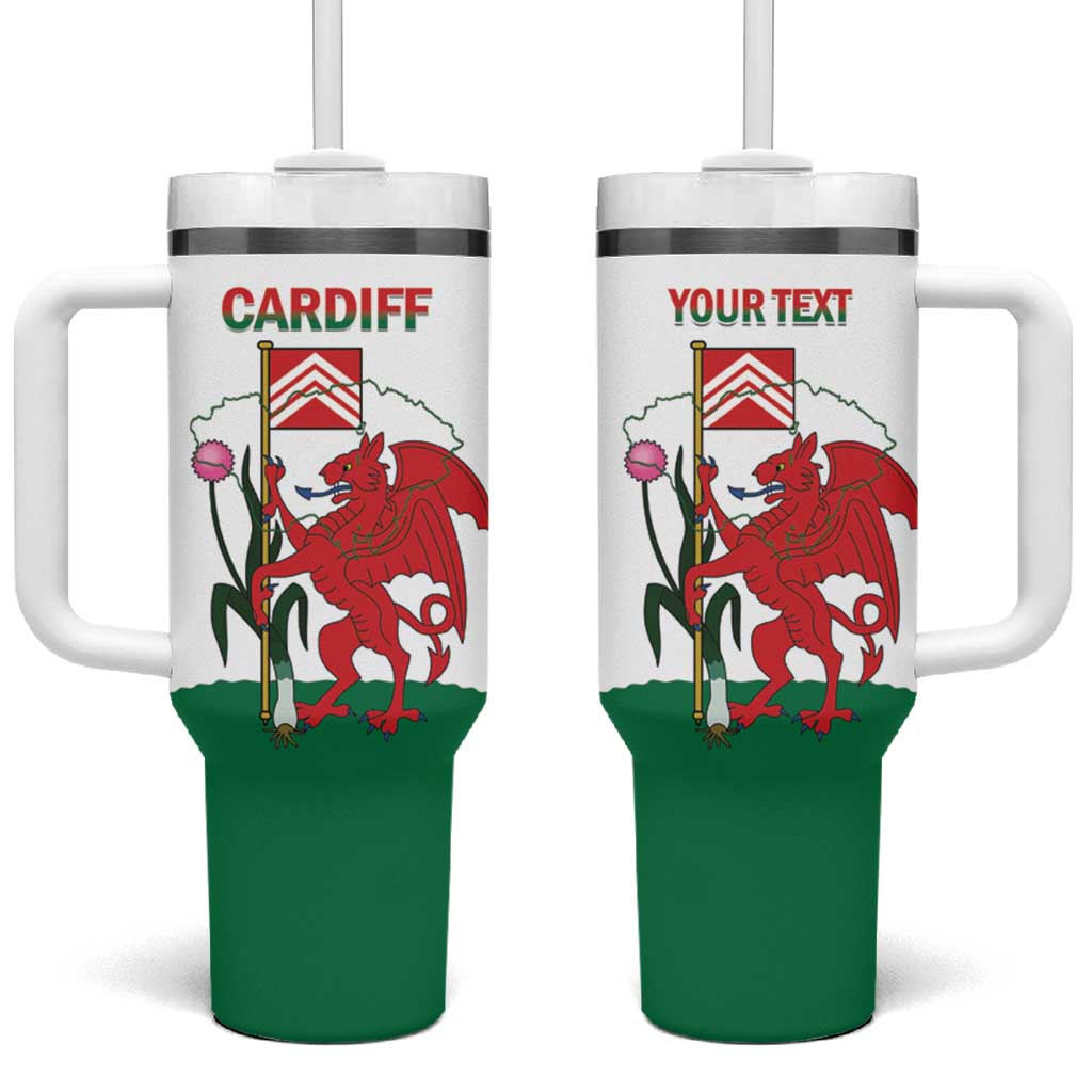 Personalised Wales Cardiff Capital Tumbler With Handle Welsh Dragon Glamorgan Flag Style - Wonder Print Shop