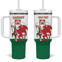 Personalised Wales Cardiff Capital Tumbler With Handle Welsh Dragon Glamorgan Flag Style - Wonder Print Shop