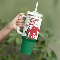 Personalised Wales Cardiff Capital Tumbler With Handle Welsh Dragon Glamorgan Flag Style - Wonder Print Shop