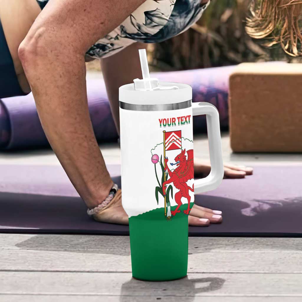 Personalised Wales Cardiff Capital Tumbler With Handle Welsh Dragon Glamorgan Flag Style - Wonder Print Shop