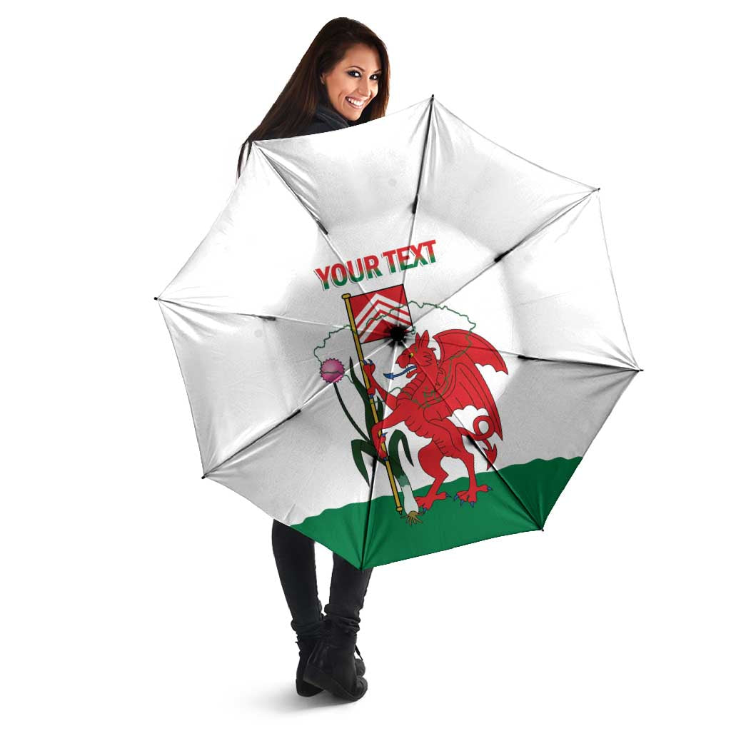Personalised Wales Cardiff Capital Umbrella Welsh Dragon Glamorgan Flag Style - Wonder Print Shop