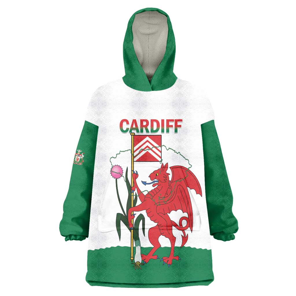Personalised Wales Cardiff Capital Wearable Blanket Hoodie Welsh Dragon Glamorgan Flag Style - Wonder Print Shop
