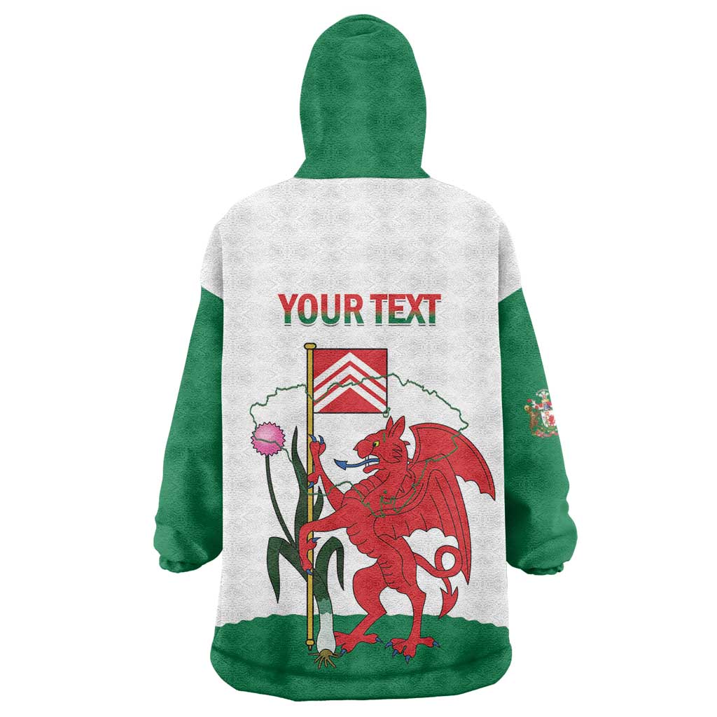 Personalised Wales Cardiff Capital Wearable Blanket Hoodie Welsh Dragon Glamorgan Flag Style - Wonder Print Shop