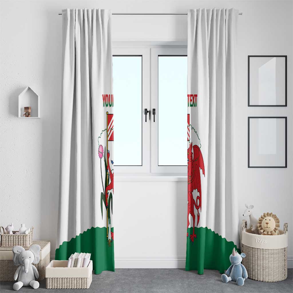 Personalised Wales Cardiff Capital Window Curtain Welsh Dragon Glamorgan Flag Style - Wonder Print Shop