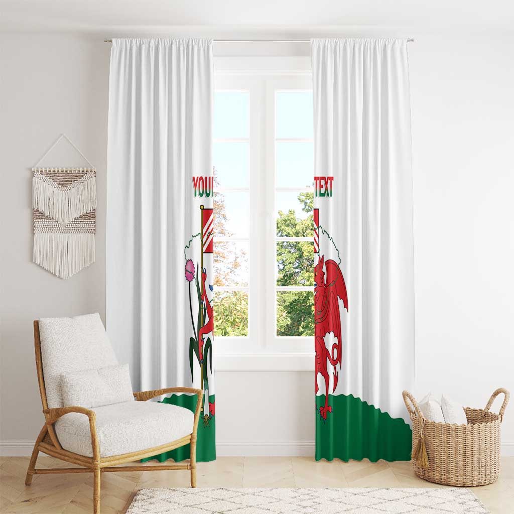 Personalised Wales Cardiff Capital Window Curtain Welsh Dragon Glamorgan Flag Style - Wonder Print Shop