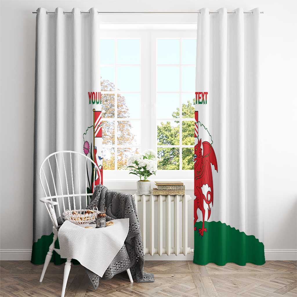 Personalised Wales Cardiff Capital Window Curtain Welsh Dragon Glamorgan Flag Style - Wonder Print Shop