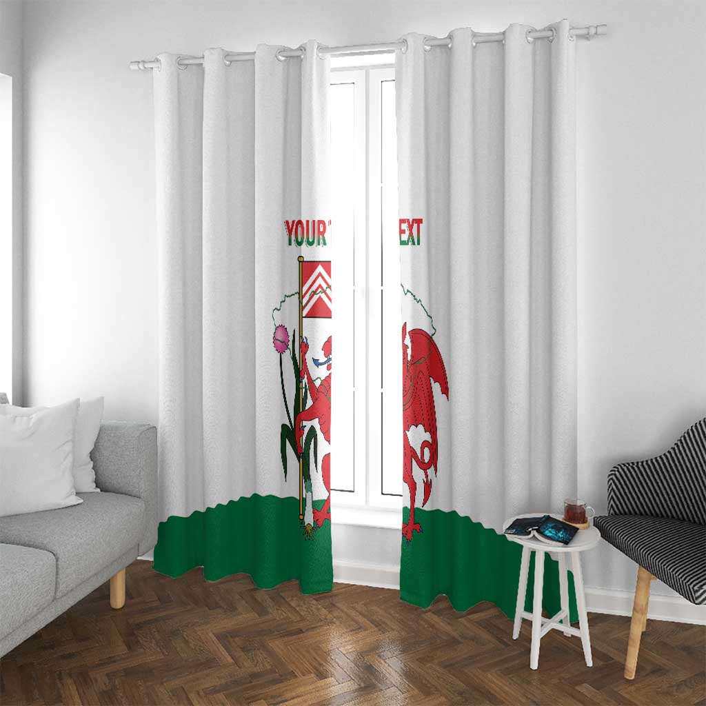 Personalised Wales Cardiff Capital Window Curtain Welsh Dragon Glamorgan Flag Style - Wonder Print Shop