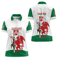 Personalised Wales Cardiff Capital Women Polo Shirt Welsh Dragon Glamorgan Flag Style - Wonder Print Shop