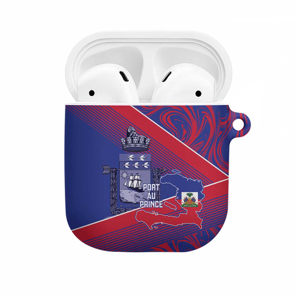 Port-au-Prince Afro-Haitians AirPods Case Ayiti Map Pòtoprens Flag Color - Wonder Print Shop