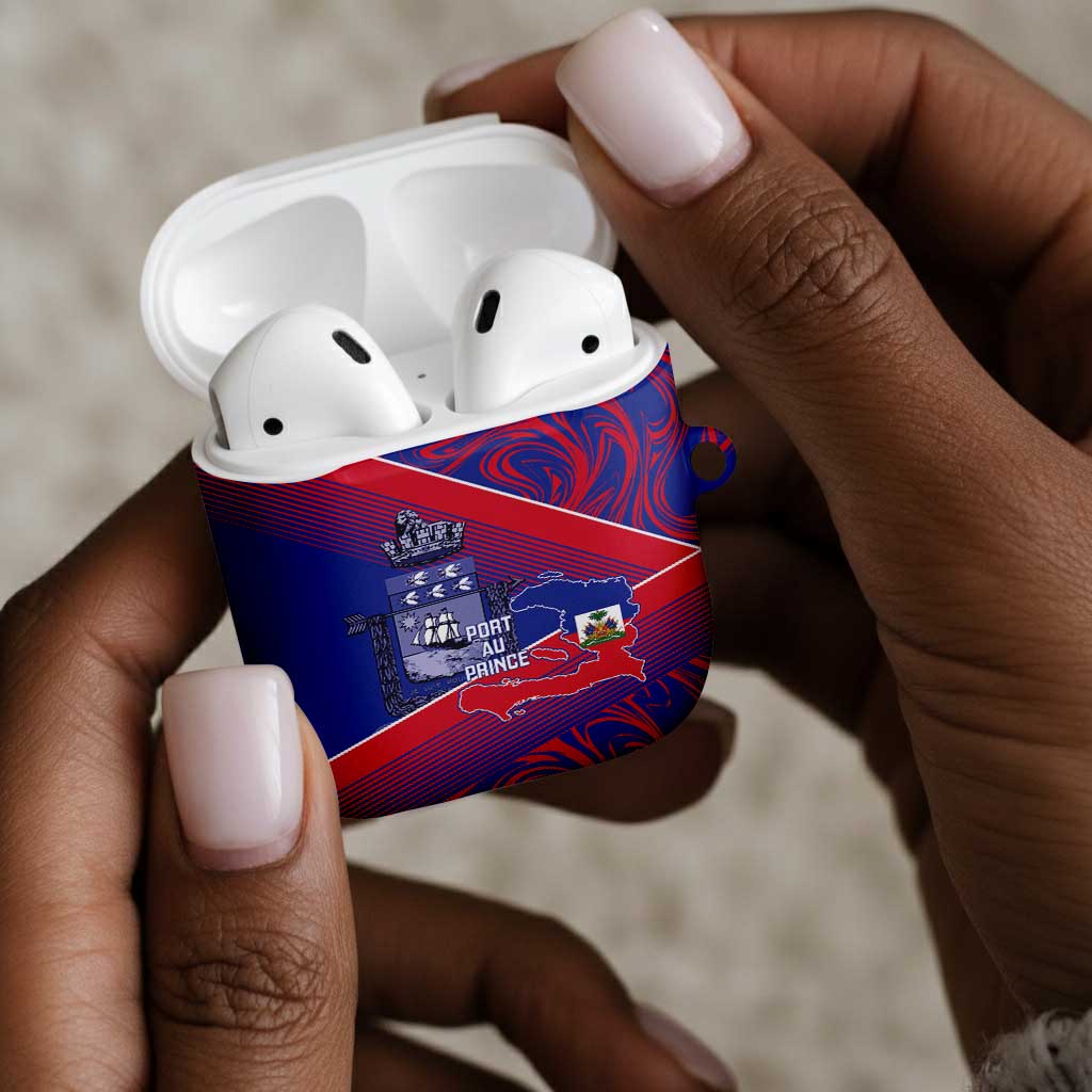 Port-au-Prince Afro-Haitians AirPods Case Ayiti Map Pòtoprens Flag Color - Wonder Print Shop