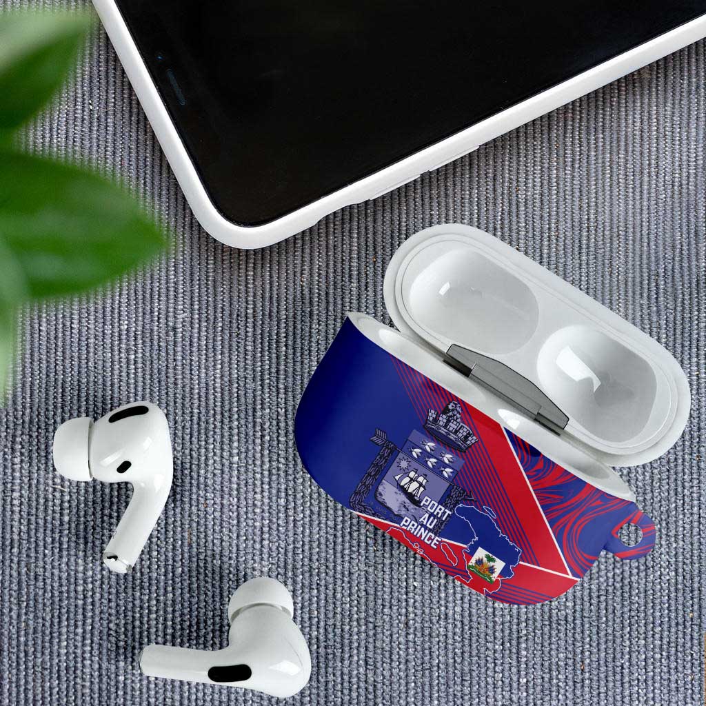Port-au-Prince Afro-Haitians AirPods Case Ayiti Map Pòtoprens Flag Color - Wonder Print Shop