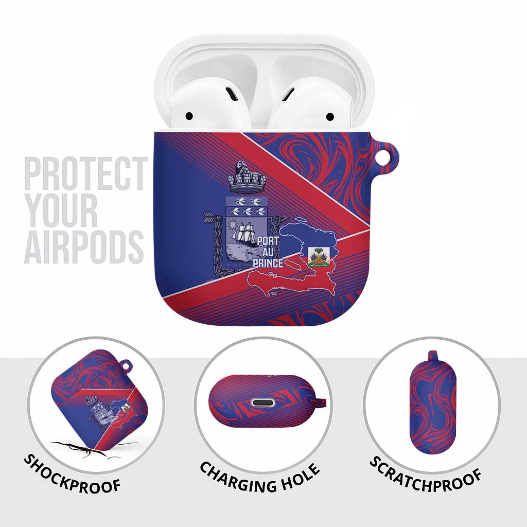 Port-au-Prince Afro-Haitians AirPods Case Ayiti Map Pòtoprens Flag Color - Wonder Print Shop