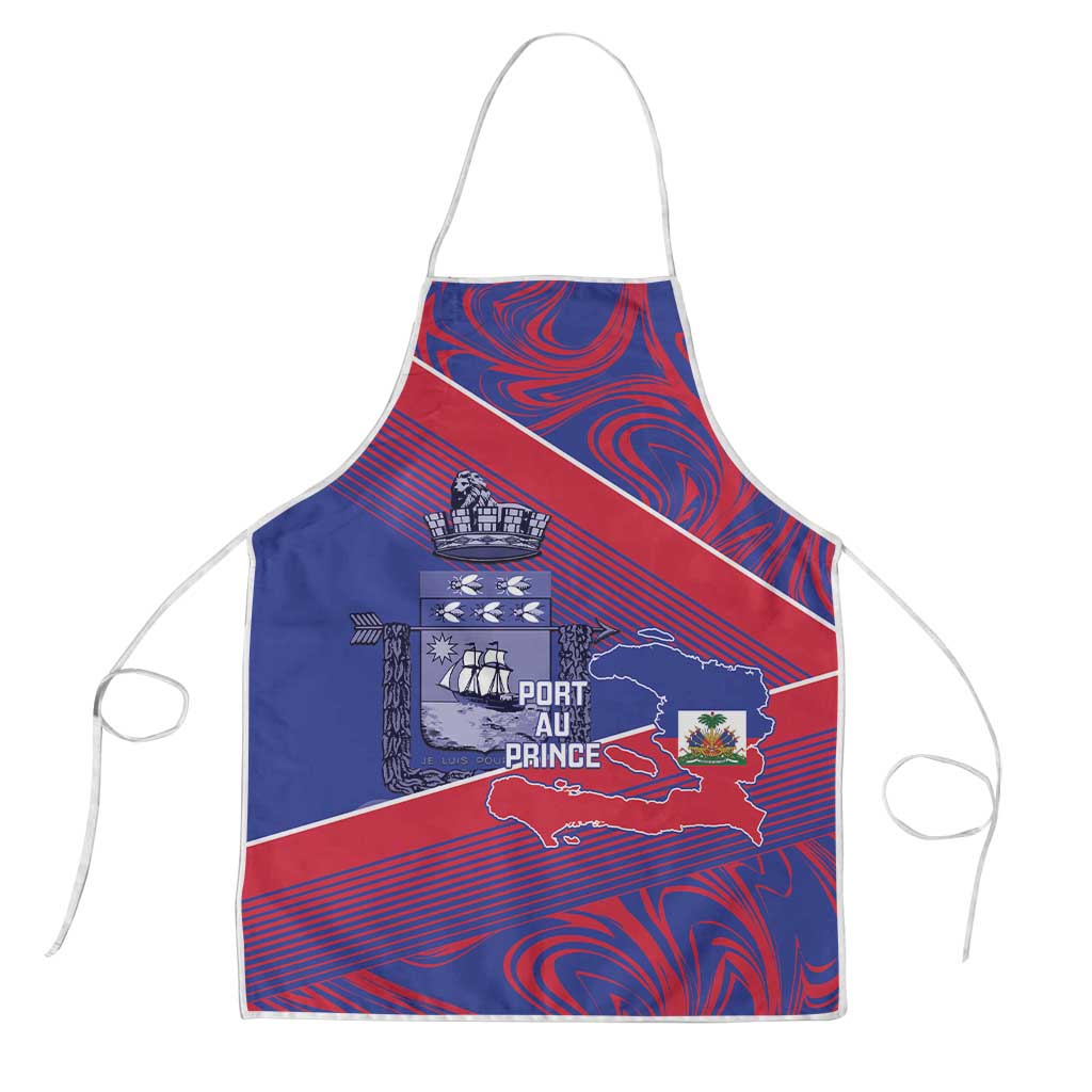 Port-au-Prince Afro-Haitians Apron Ayiti Map Pòtoprens Flag Color - Wonder Print Shop
