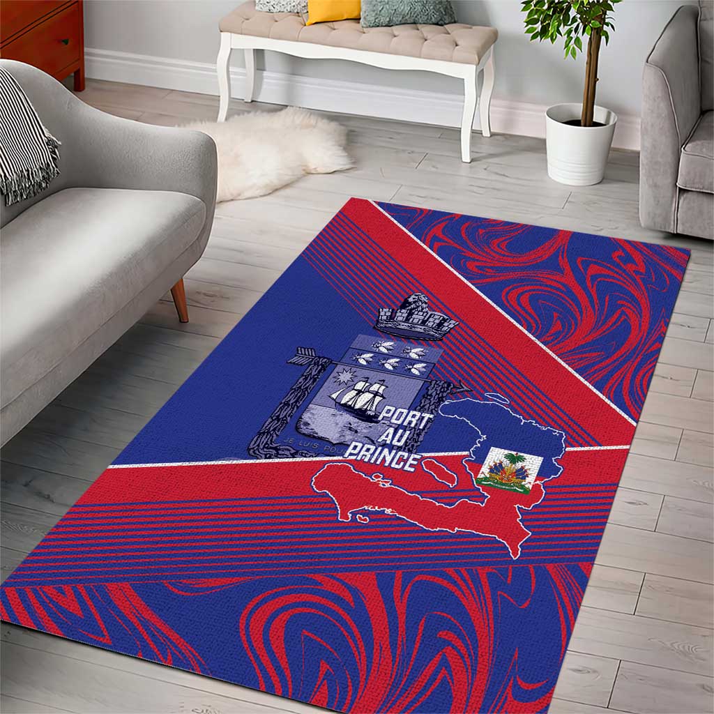 Port-au-Prince Afro-Haitians Area Rug Ayiti Map Pòtoprens Flag Color - Wonder Print Shop
