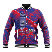 Port-au-Prince Afro-Haitians Baseball Jacket Ayiti Map Pòtoprens Flag Color - Wonder Print Shop