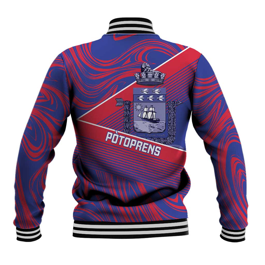 Port-au-Prince Afro-Haitians Baseball Jacket Ayiti Map Pòtoprens Flag Color - Wonder Print Shop