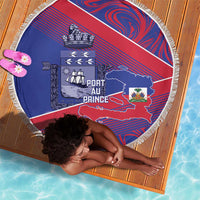 Port-au-Prince Afro-Haitians Beach Blanket Ayiti Map Pòtoprens Flag Color - Wonder Print Shop