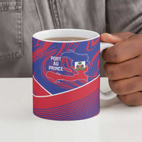 Port-au-Prince Afro-Haitians Ceramic Mug Ayiti Map Pòtoprens Flag Color - Wonder Print Shop