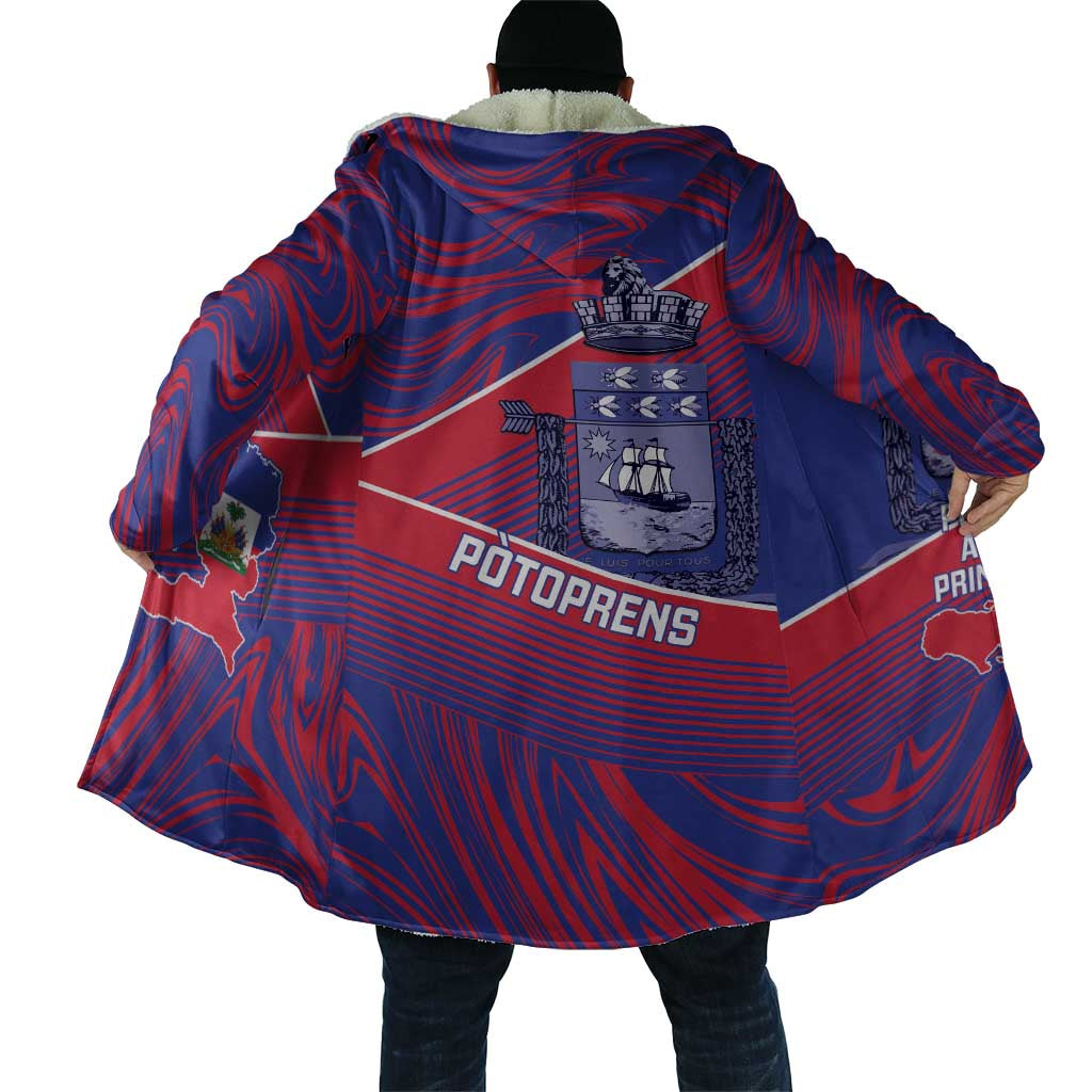 Port-au-Prince Afro-Haitians Cloak Ayiti Map Pòtoprens Flag Color - Wonder Print Shop