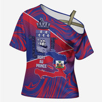 Port-au-Prince Afro-Haitians Cross Shoulder Shirt Ayiti Map Pòtoprens Flag Color - Wonder Print Shop