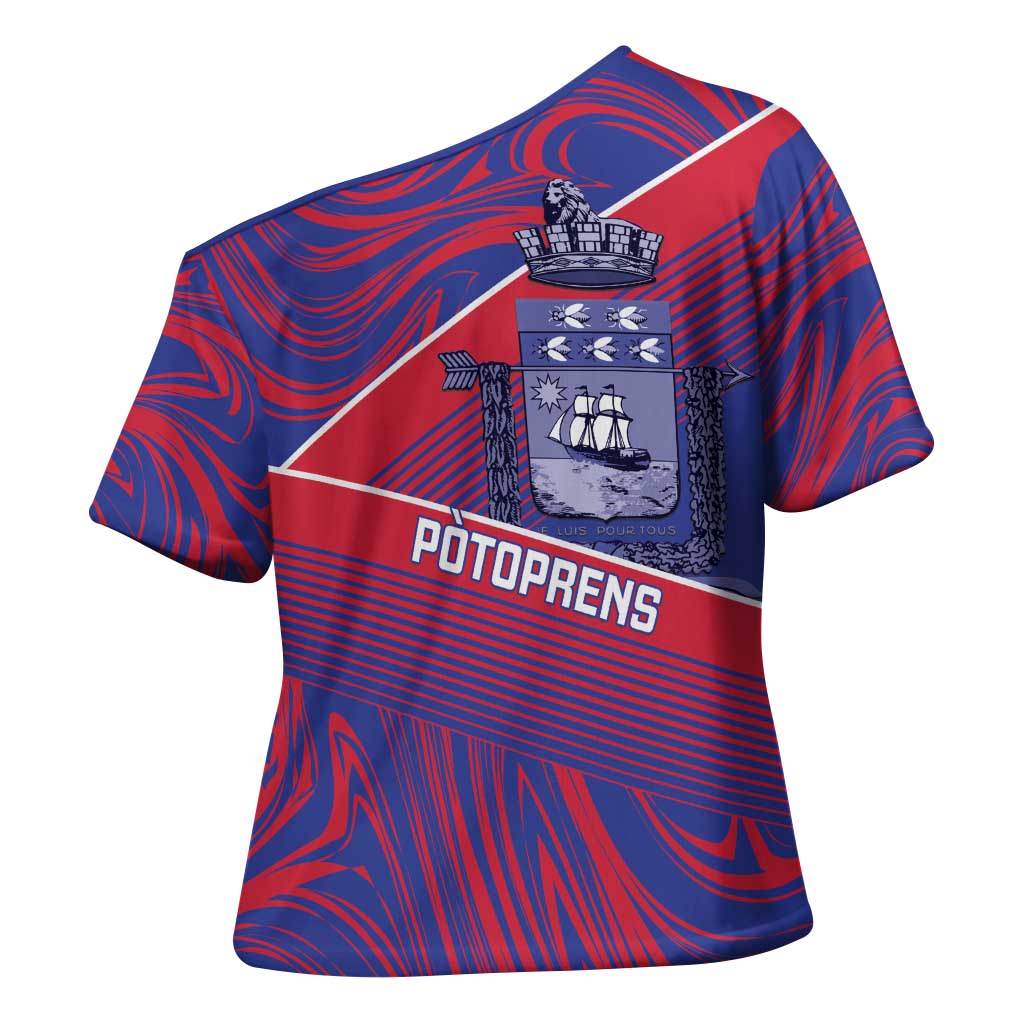 Port-au-Prince Afro-Haitians Cross Shoulder Shirt Ayiti Map Pòtoprens Flag Color - Wonder Print Shop