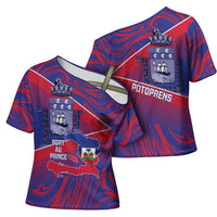 Port-au-Prince Afro-Haitians Cross Shoulder Shirt Ayiti Map Pòtoprens Flag Color - Wonder Print Shop
