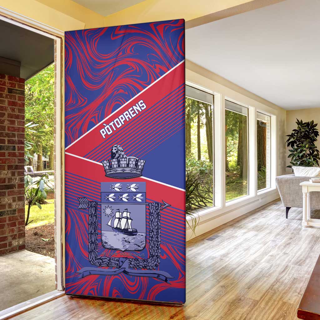 Port-au-Prince Afro-Haitians Door Cover Ayiti Map Pòtoprens Flag Color - Wonder Print Shop