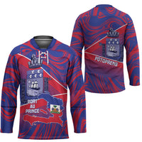 Port-au-Prince Afro-Haitians Hockey Jersey Ayiti Map Pòtoprens Flag Color - Wonder Print Shop