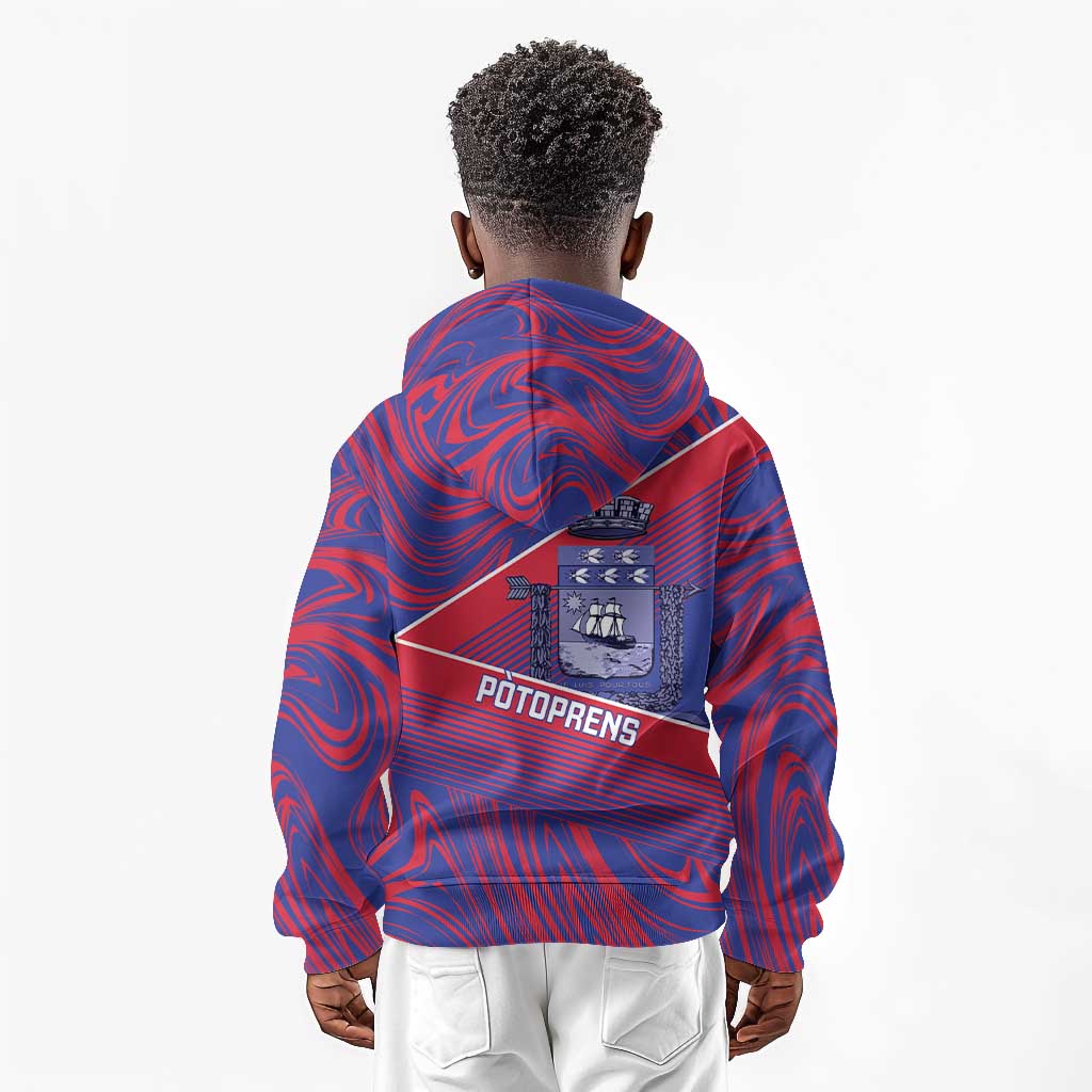 Port-au-Prince Afro-Haitians Kid Hoodie Ayiti Map Pòtoprens Flag Color - Wonder Print Shop