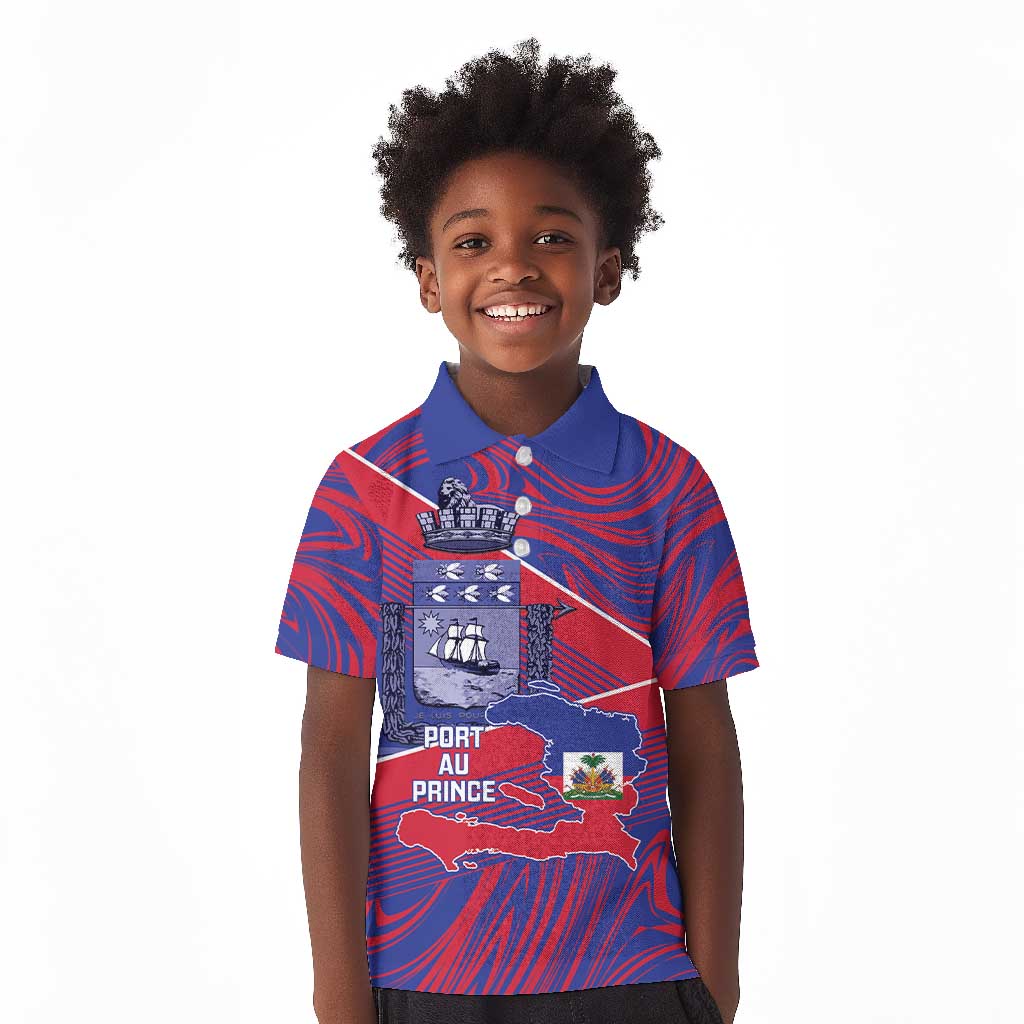 Port-au-Prince Afro-Haitians Kid Polo Shirt Ayiti Map Pòtoprens Flag Color LT14