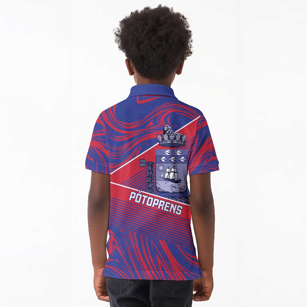 Port-au-Prince Afro-Haitians Kid Polo Shirt Ayiti Map Pòtoprens Flag Color LT14