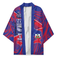 Port-au-Prince Afro-Haitians Kimono Ayiti Map Pòtoprens Flag Color - Wonder Print Shop