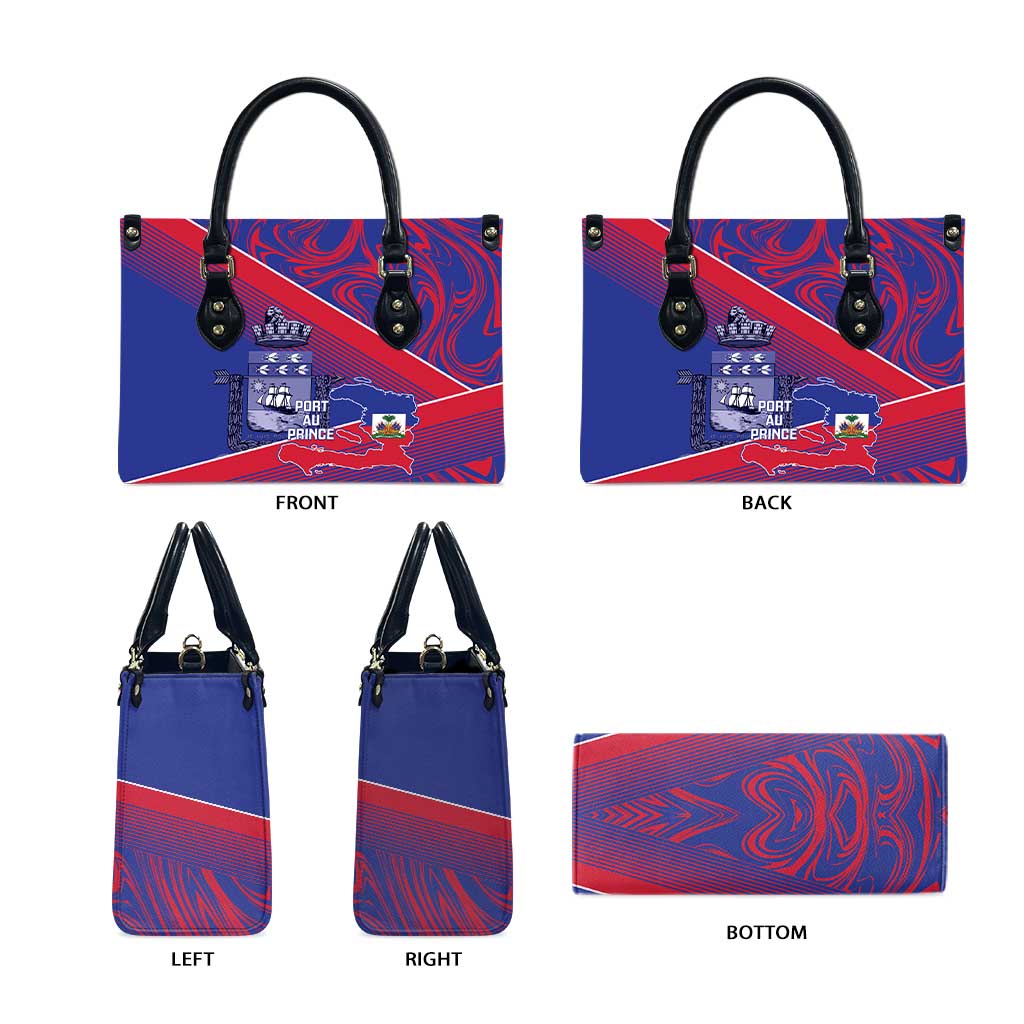 Port-au-Prince Afro-Haitians Leather Bag Ayiti Map Pòtoprens Flag Color - Wonder Print Shop