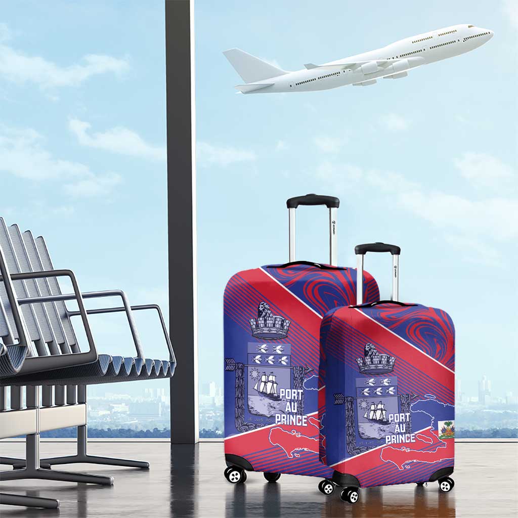 Port-au-Prince Afro-Haitians Luggage Cover Ayiti Map Pòtoprens Flag Color - Wonder Print Shop