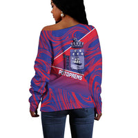 Port-au-Prince Afro-Haitians Off Shoulder Sweater Ayiti Map Pòtoprens Flag Color - Wonder Print Shop