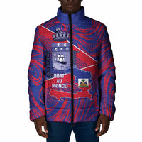 Port-au-Prince Afro-Haitians Padded Jacket Ayiti Map Pòtoprens Flag Color - Wonder Print Shop