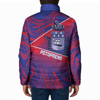 Port-au-Prince Afro-Haitians Padded Jacket Ayiti Map Pòtoprens Flag Color - Wonder Print Shop
