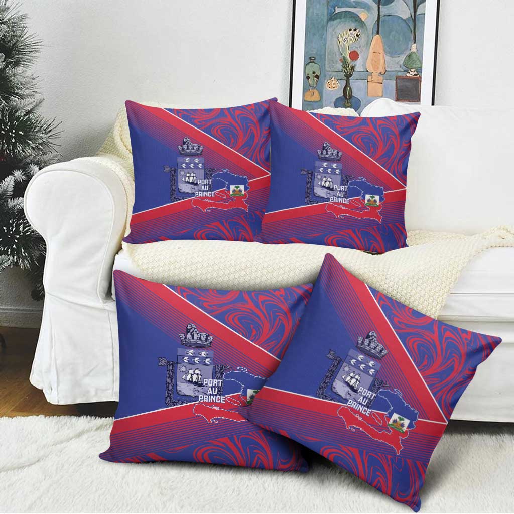 Port-au-Prince Afro-Haitians Pillow Cover Ayiti Map Pòtoprens Flag Color - Wonder Print Shop