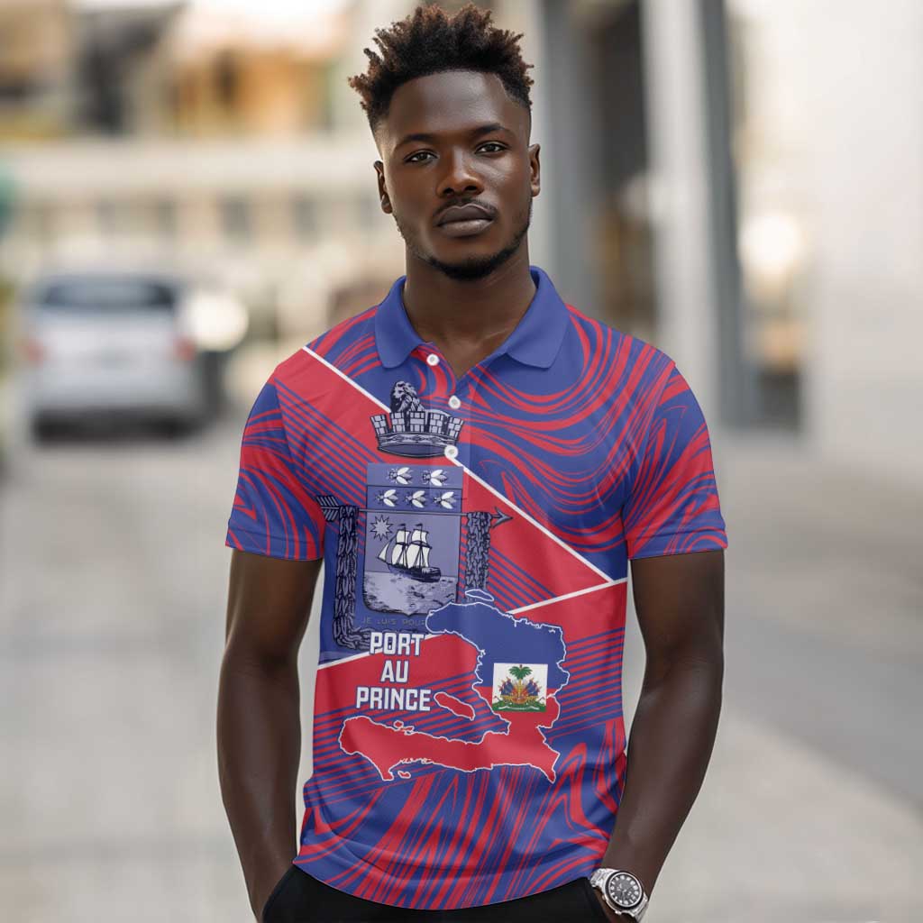 Port-au-Prince Afro-Haitians Polo Shirt Ayiti Map Pòtoprens Flag Color LT14