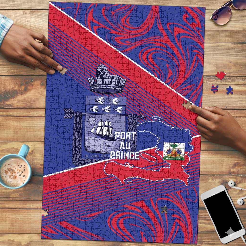 Port-au-Prince Afro-Haitians Puzzle Ayiti Map Pòtoprens Flag Color - Wonder Print Shop
