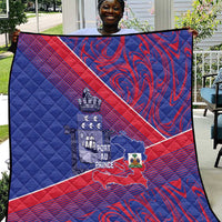 Port-au-Prince Afro-Haitians Quilt Ayiti Map Pòtoprens Flag Color - Wonder Print Shop