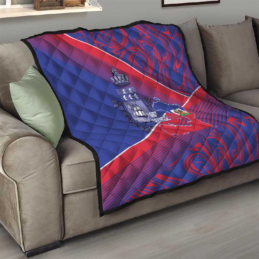 Port-au-Prince Afro-Haitians Quilt Ayiti Map Pòtoprens Flag Color - Wonder Print Shop