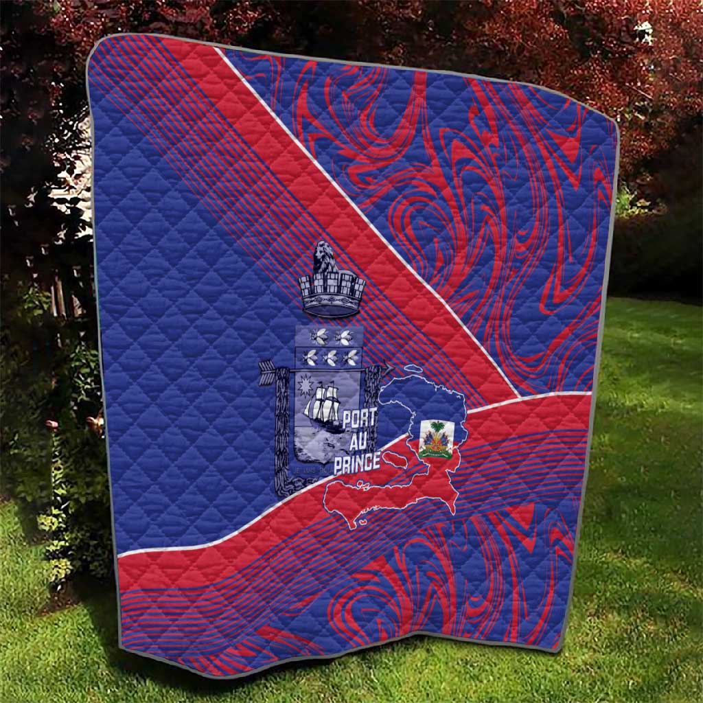 Port-au-Prince Afro-Haitians Quilt Ayiti Map Pòtoprens Flag Color - Wonder Print Shop