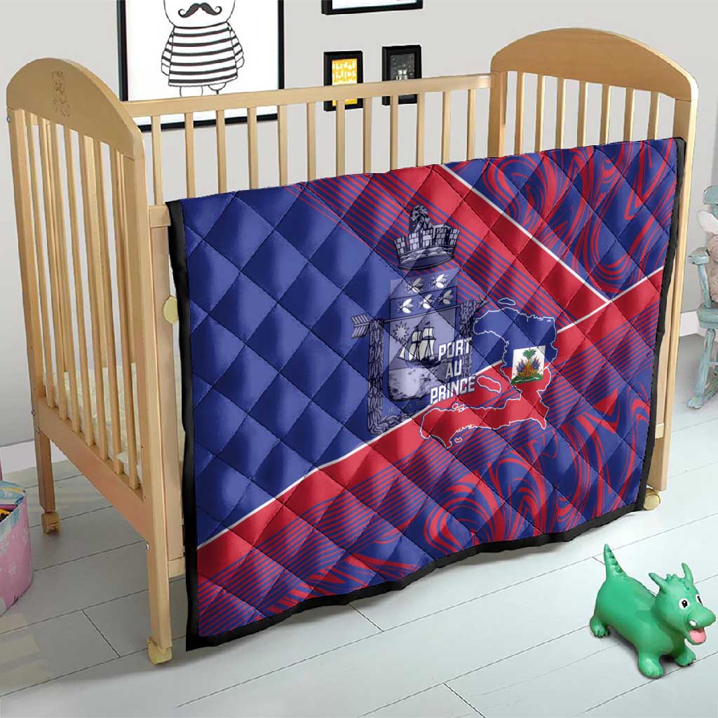 Port-au-Prince Afro-Haitians Quilt Ayiti Map Pòtoprens Flag Color - Wonder Print Shop