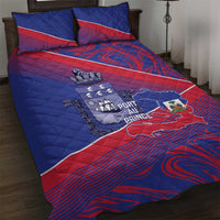 Port-au-Prince Afro-Haitians Quilt Bed Set Ayiti Map Pòtoprens Flag Color - Wonder Print Shop