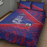 Port-au-Prince Afro-Haitians Quilt Bed Set Ayiti Map Pòtoprens Flag Color - Wonder Print Shop