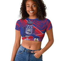 Port-au-Prince Afro-Haitians Raglan Cropped T shirt Ayiti Map Pòtoprens Flag Color LT14