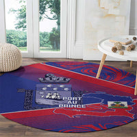 Port-au-Prince Afro-Haitians Round Carpet Ayiti Map Pòtoprens Flag Color - Wonder Print Shop